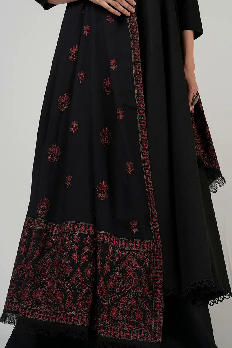 3PC Dhanak Suit with Heavy Embroidered Shawal -GA1978