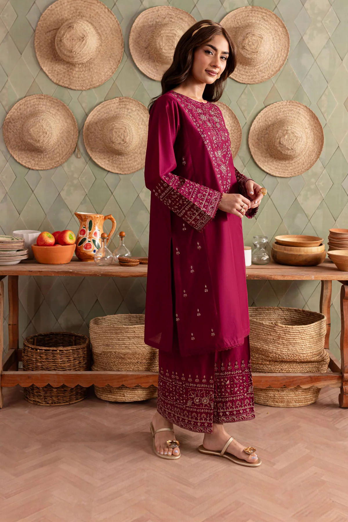 Batik Embroidered Dhanak 2pc- GA1917 Batik Embroidered Dhanak 2pc- GA1917