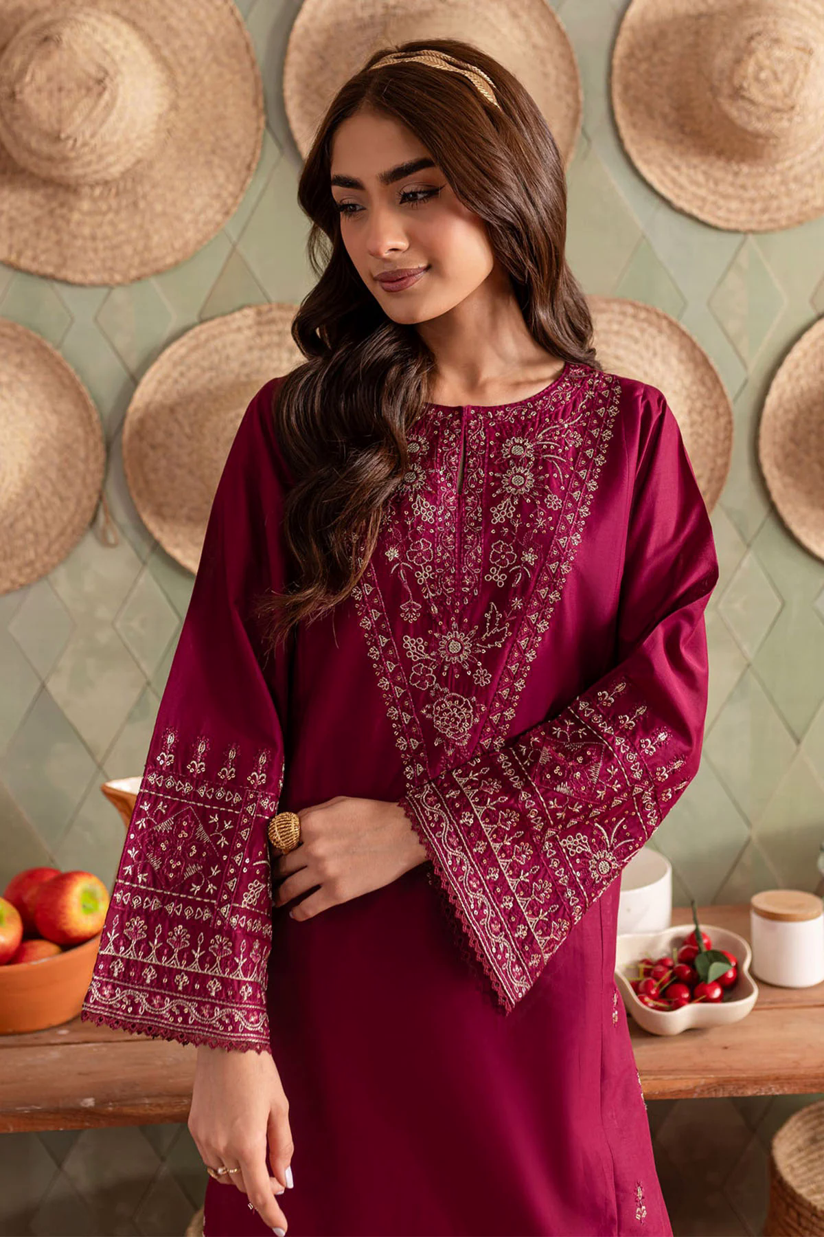 Batik Embroidered Dhanak 2pc- GA1917 Batik Embroidered Dhanak 2pc- GA1917