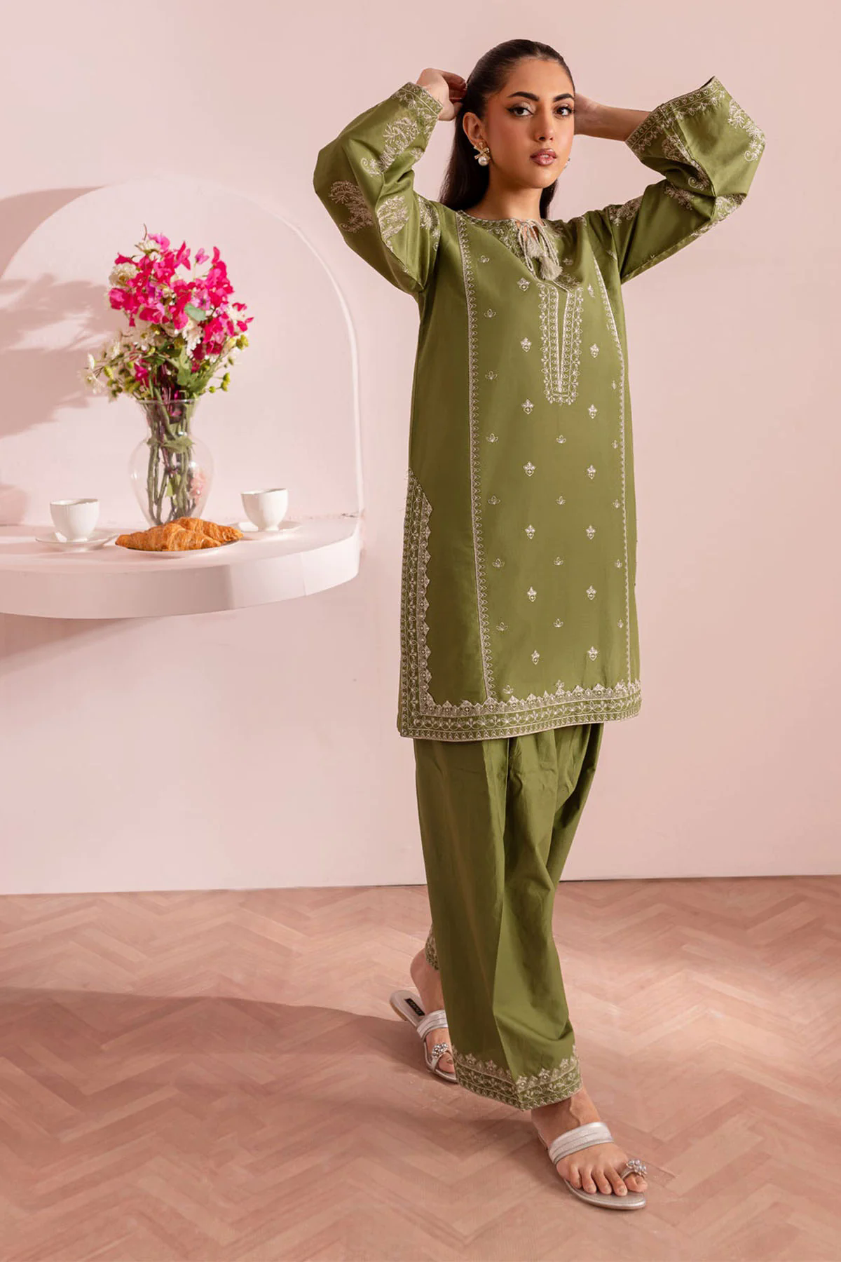 Batik Embroidered Dhanak 2pc- GA1918 Batik Embroidered Dhanak 2pc- GA1918