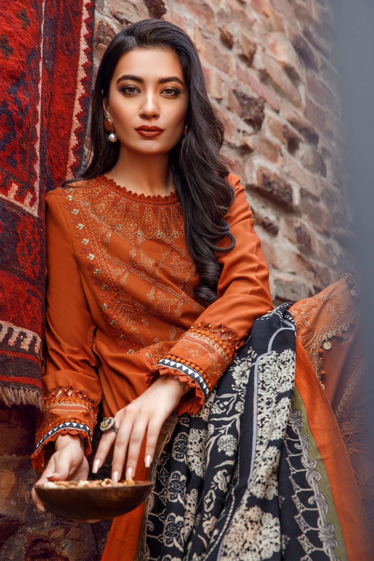 3PC Fully Embroidered Dhanak Suit - GA1615 3PC Fully Embroidered Dhanak Suit - GA1615