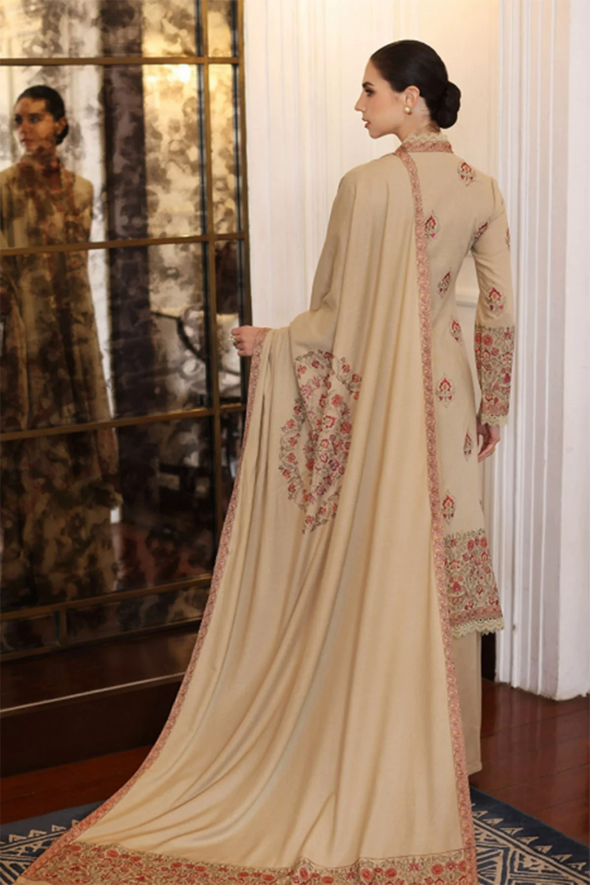 3PC Embroidered Karandi Suit with Heavy Embroidered Shawal -GA1941 3PC Embroidered Karandi Suit with Heavy Embroidered Shawal -GA1941