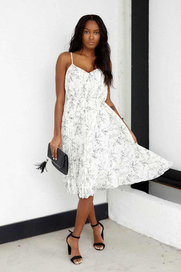 Princeton Pleated Floral Midi Dress