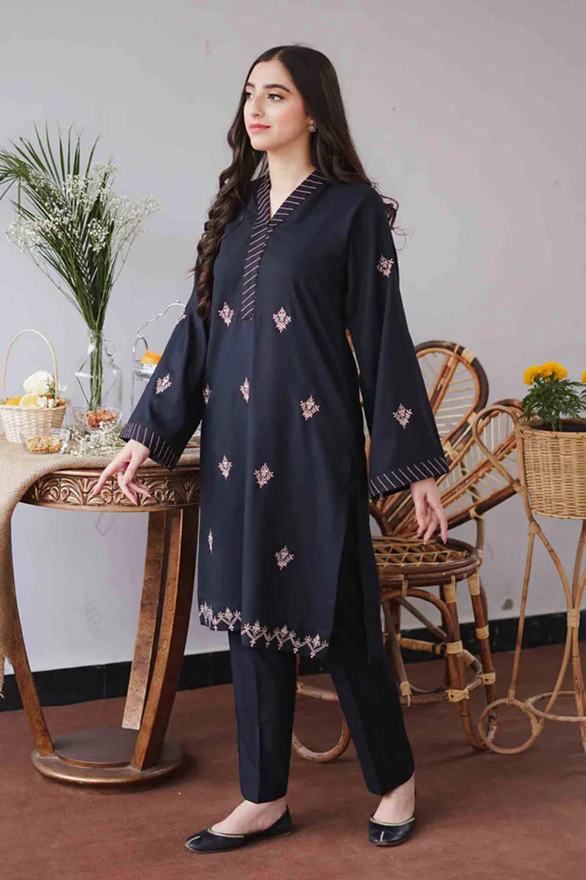 Aisling 3PC Embroidered Dhanak with Embroidered Dhanak Shawl - GA1760 Aisling 3PC Embroidered Dhanak with Embroidered Dhanak Shawl - GA1760