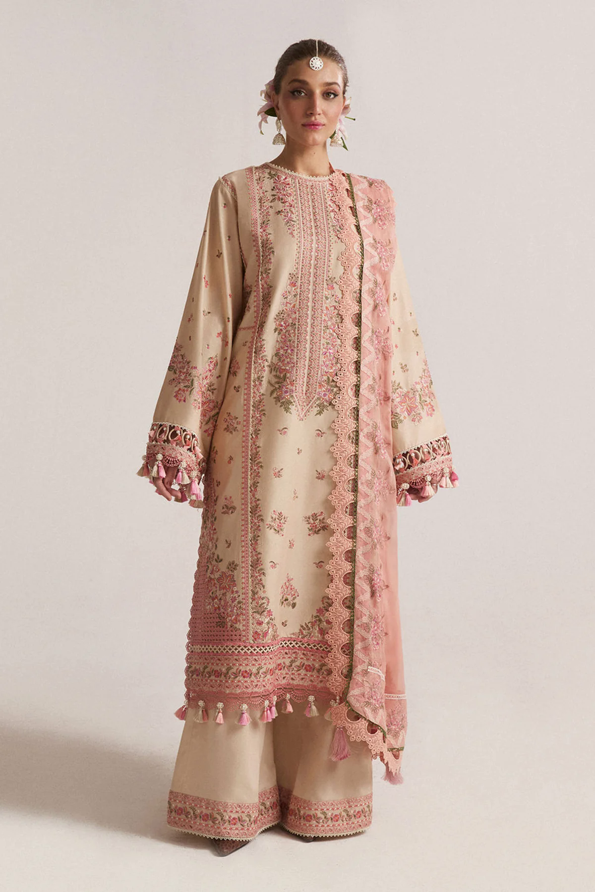 3PC Embroidered Lawn Suit with Printed Chiffon Dupatta -GA2005