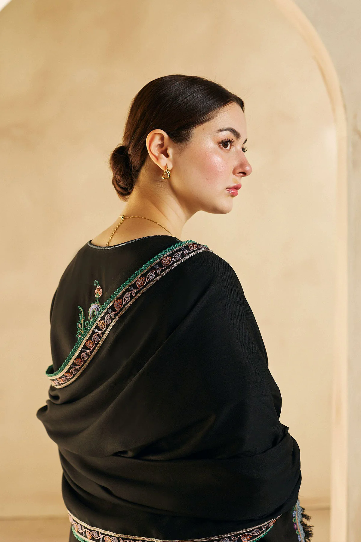 3PC Embroidered Dhanak with Embroidered Dhanak Shawl - GA1782