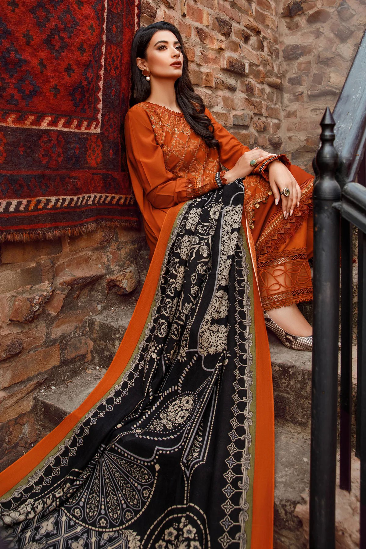 3PC Fully Embroidered Dhanak Suit - GA1615 3PC Fully Embroidered Dhanak Suit - GA1615