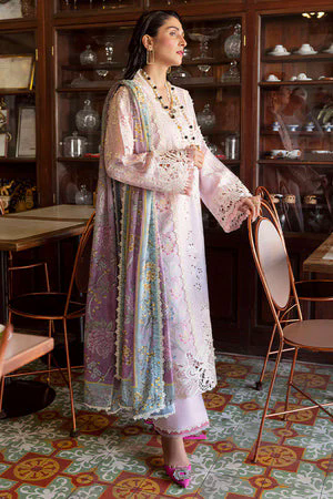 Embroidered Lawn 3pc with Embroidered Chiffon dupatta-GA1721