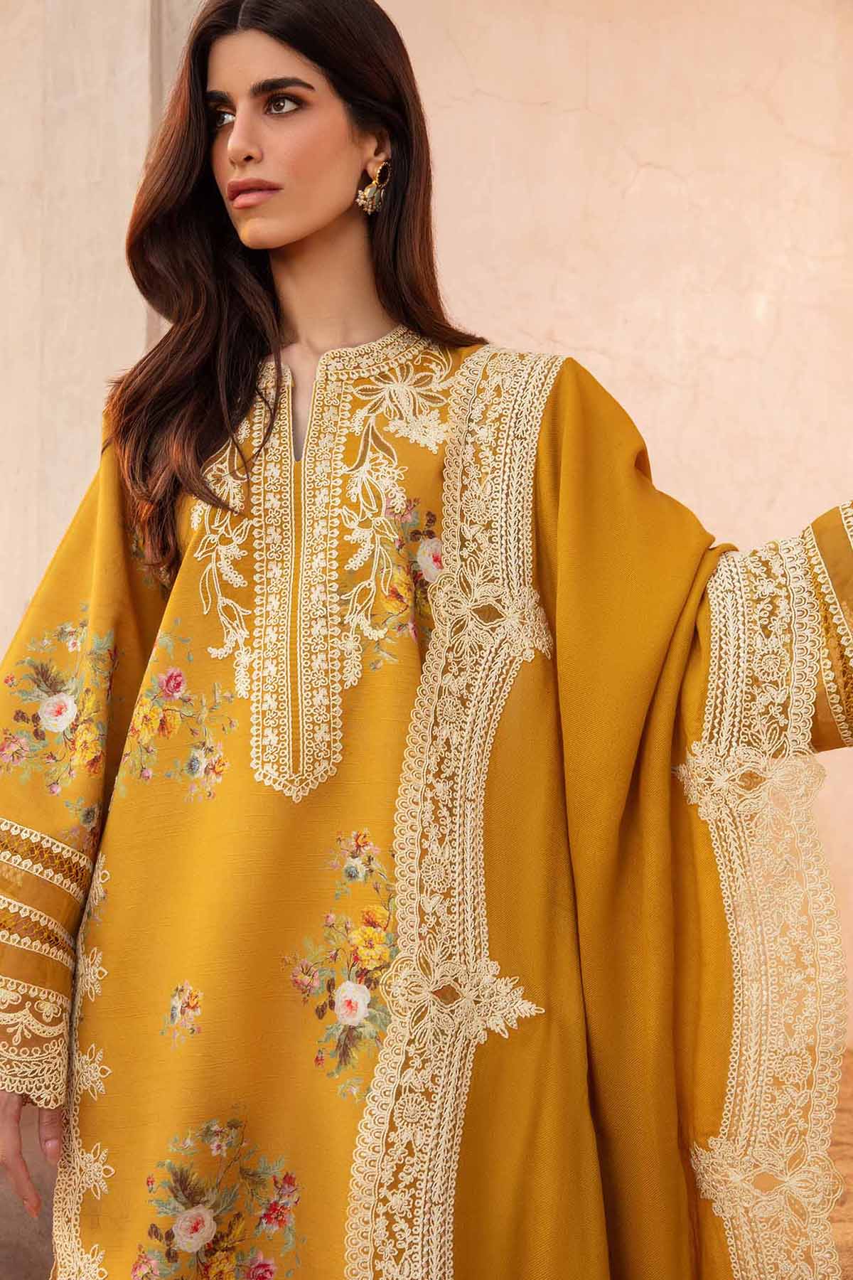 Crimson Luxury 3PC Embroidered Lawn with Embroidered Chiffon Dupatta- GA1802