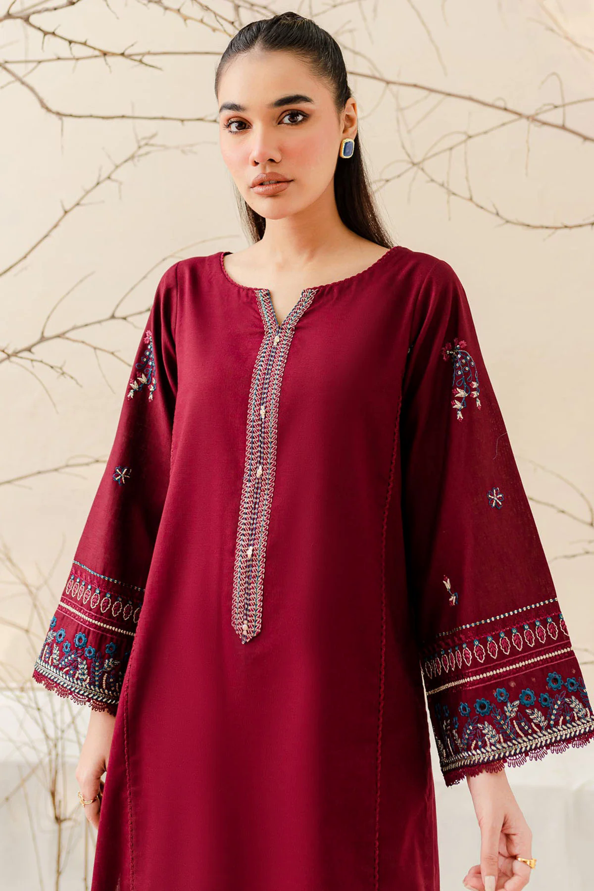 Batik Embroidered Dhanak 2pc- GA1913 Batik Embroidered Dhanak 2pc- GA1913