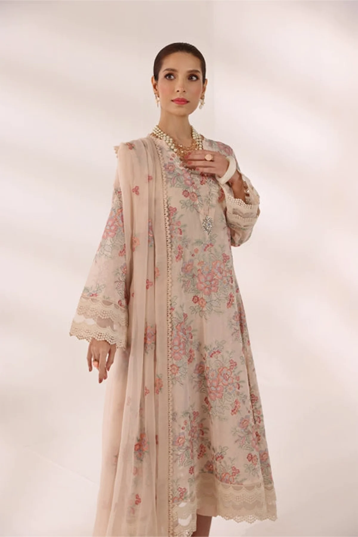 Embroidered Lawn 3pc with Embroidered Chiffon Dupatta- GA1991 Embroidered Lawn 3pc with Embroidered Chiffon Dupatta- GA1991
