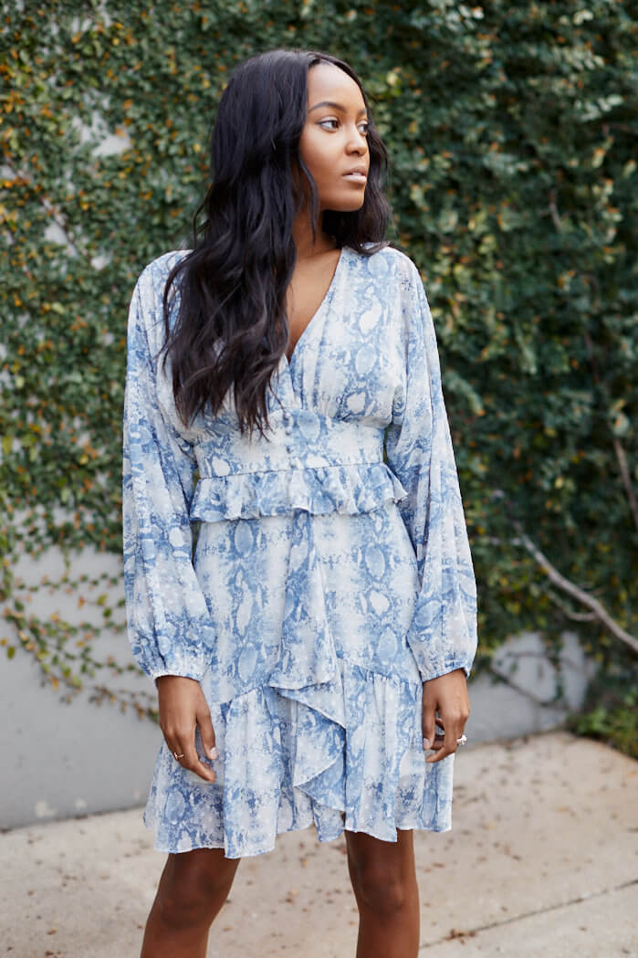 Watson Ruffle Snake Dress Watson Ruffle Snake Dress