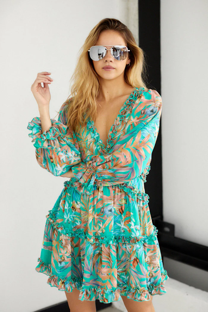 Solena Ruffle Foral Dress