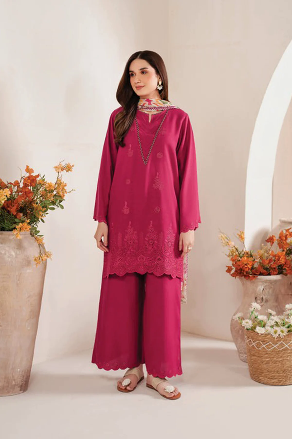 Baroque 3PC Embroidered Chickenkari Lawn with Chiffon Dupatta -GA2048 Baroque 3PC Embroidered Chickenkari Lawn with Chiffon Dupatta -GA2048