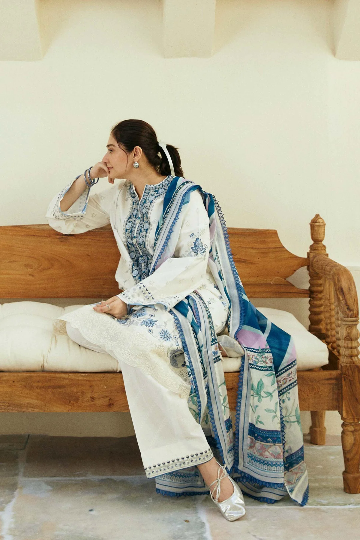 Embroidered Lawn 3pc with Silk Printed Chiffon Dupatta - GA1888 Embroidered Lawn 3pc with Silk Printed Chiffon Dupatta - GA1888