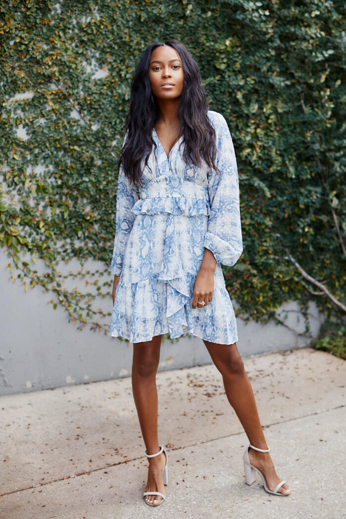 Watson Ruffle Snake Dress