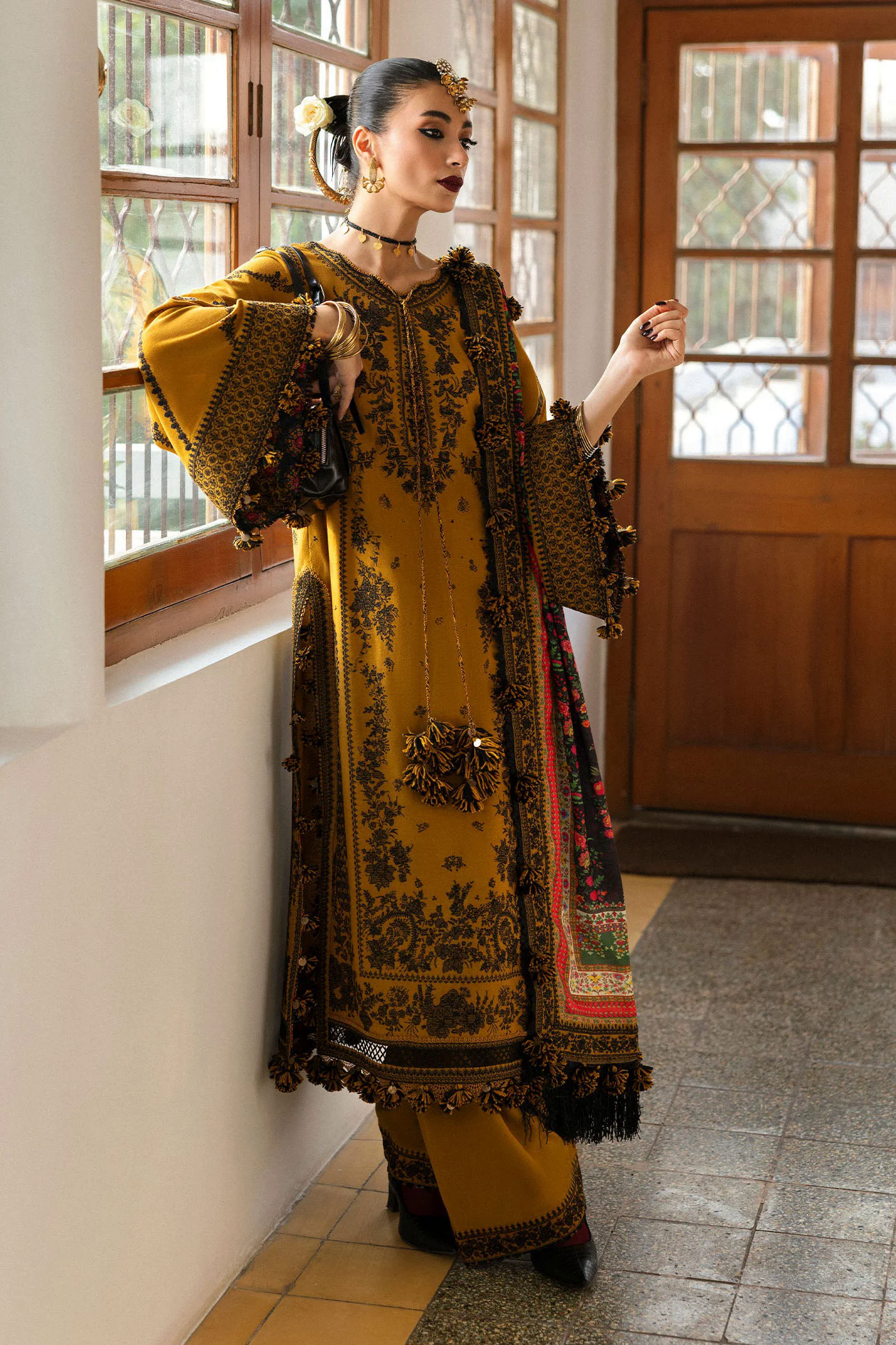 3PC Embroidered Lawn Suit with Printed Chiffon Dupatta -GA2009