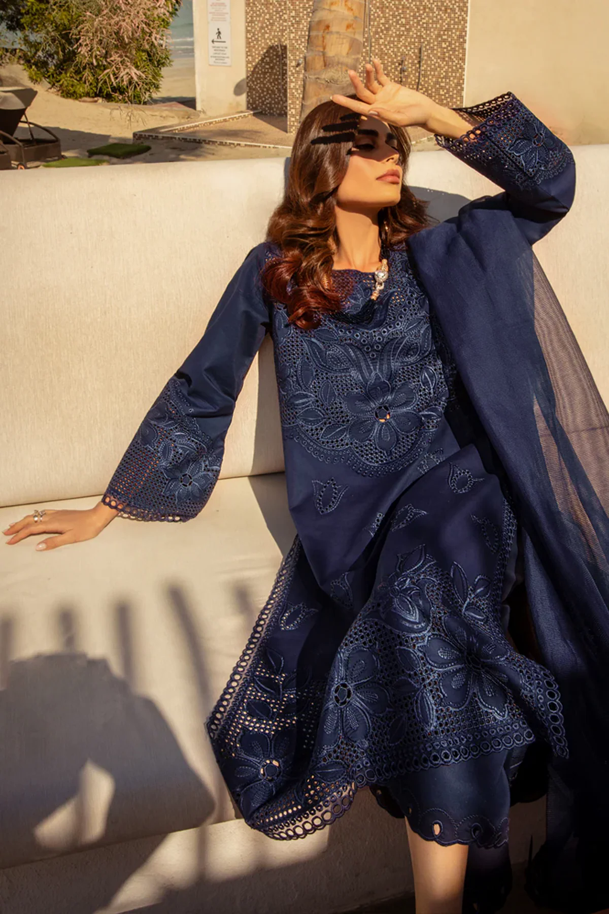 3PC Lawn Embroidered Shirt with Embroidered Khadi Net Dupatta - GA2018