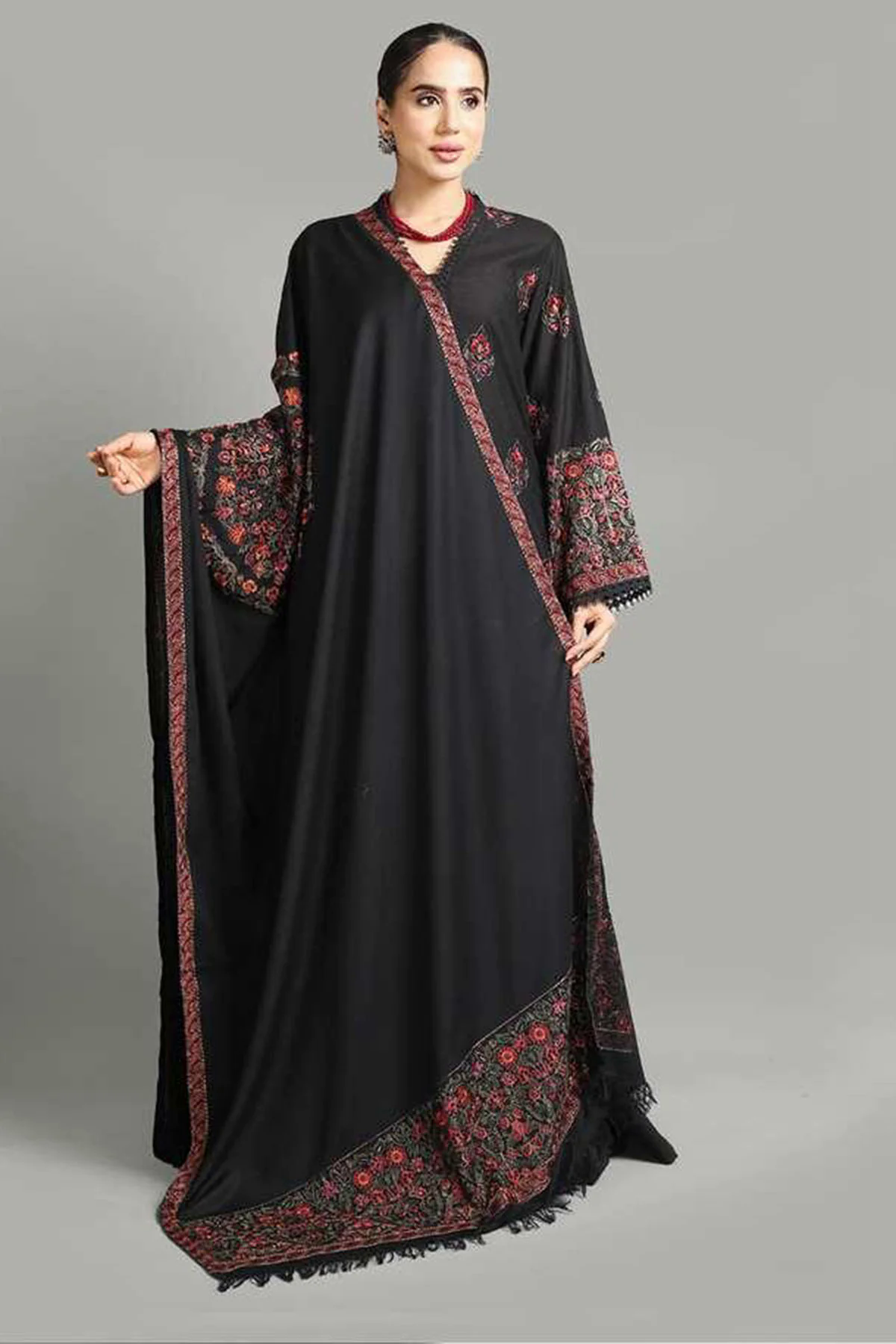 3PC Embroidered Karandi Suit with Heavy Embroidered Shawal -GA1962