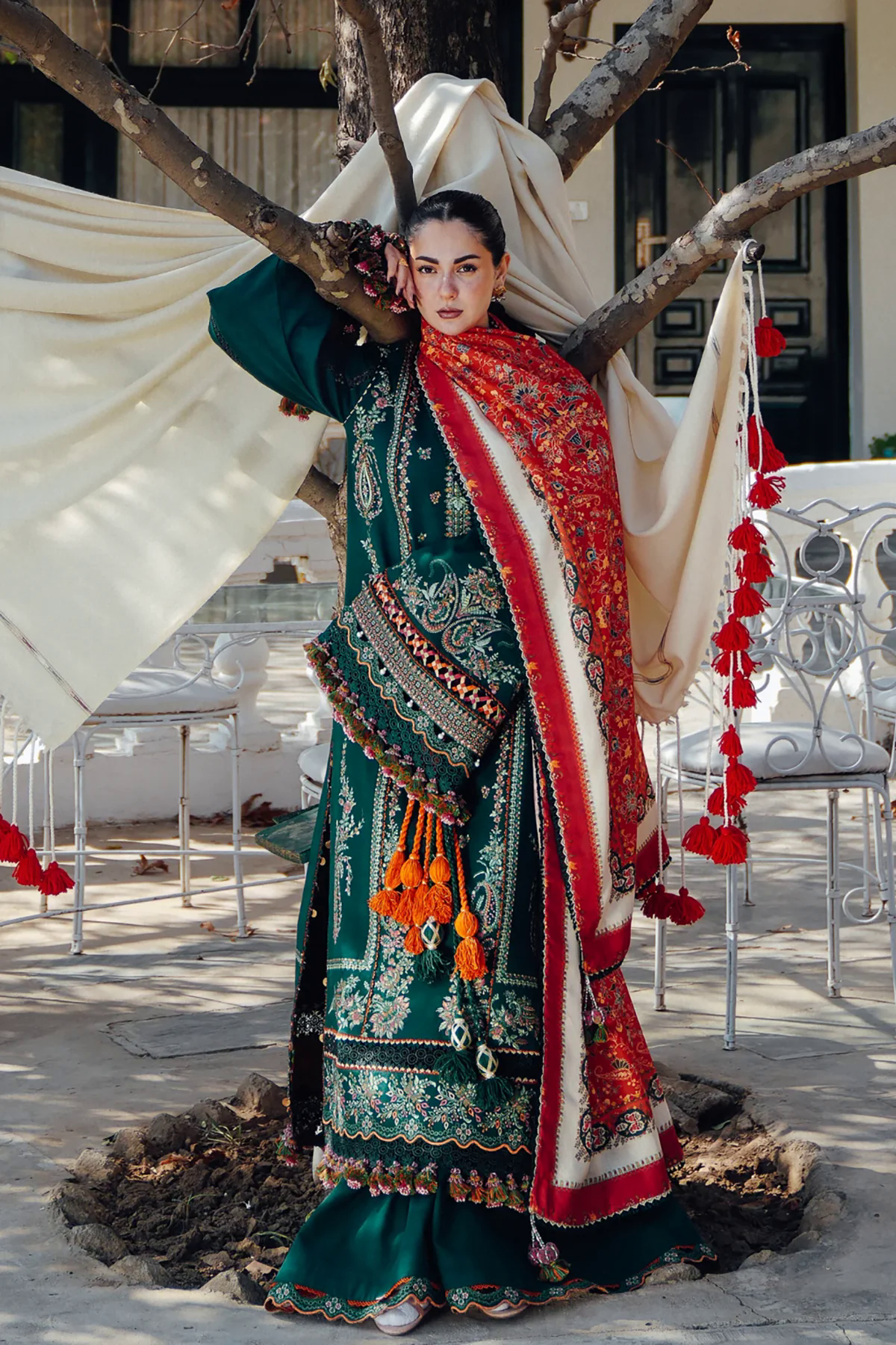 3PC Embroidered Lawn Suit with Printed Chiffon Dupatta -GA2007